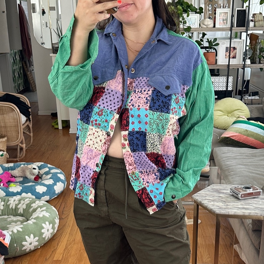 Vintage color block top